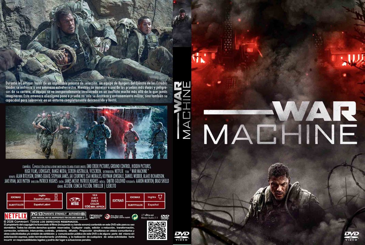 cinefilotapia's tweet photo. 📢•Lo que voy mirando
💽-Máquina de guerra (2026)
🎞️-Género:
#Acción
#Cienciaficción
#Thriller
#Ejército
🎬📢-Dirección:
#PatrickHughes
🍿🎟️ https://t.co/gt9aNP61cF