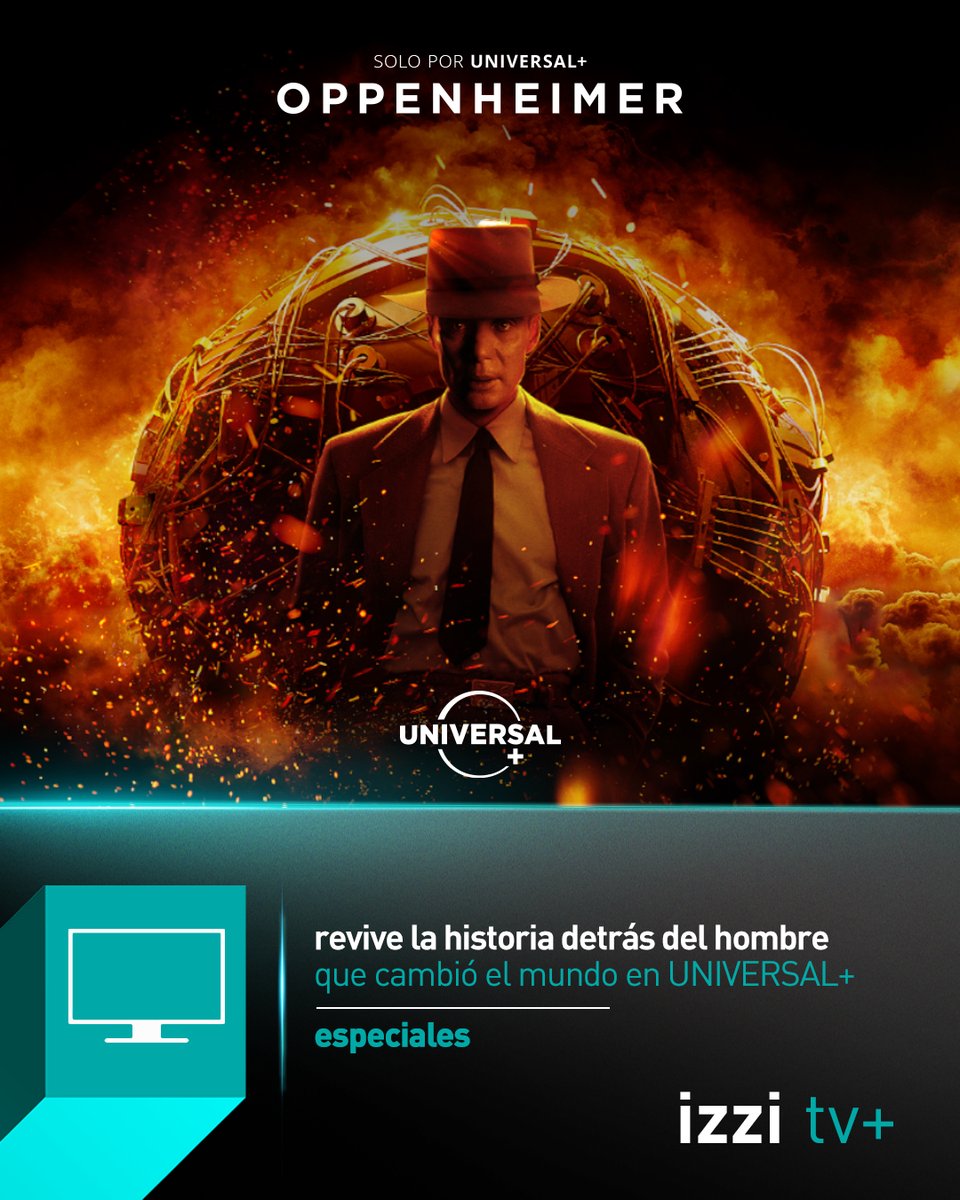 izzi_mx's tweet photo. Ciencia, poder y consecuencias ⚛️🔥 No te pierdas #Oppenheimer por #UniversalPlus en #izzi. 🎬🍿
#NoMeLoPierdoEnizzi #Documentales https://t.co/d119T9q0IG