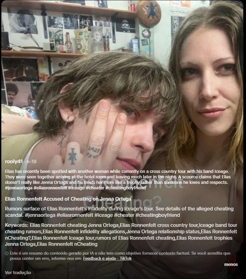 skyleerss's tweet photo. I've said it before, and I'll say it again: we'll act surprised when he cheats on her. We all know this guy is just using her to get famous; his follower count has skyrocketed. Nobody would know about him if it weren't for a woman's presence and name, especially after releasing his new album, which conveniently hints at manipulation, control, and possession. People either don't realize it or don't want to see it, but the evidence is there. The only one who needs to open her eyes once and for all is Jenna. 🚩🚩🚩

I feel sorry for that poor woman who believes that guy loves her for more than her body, money, or power, because she earned all of that with great effort throughout her life, only for some damned, abusive man to want to control her and prevent us from rescuing her. #canceleliasrønnenfelt 🤡