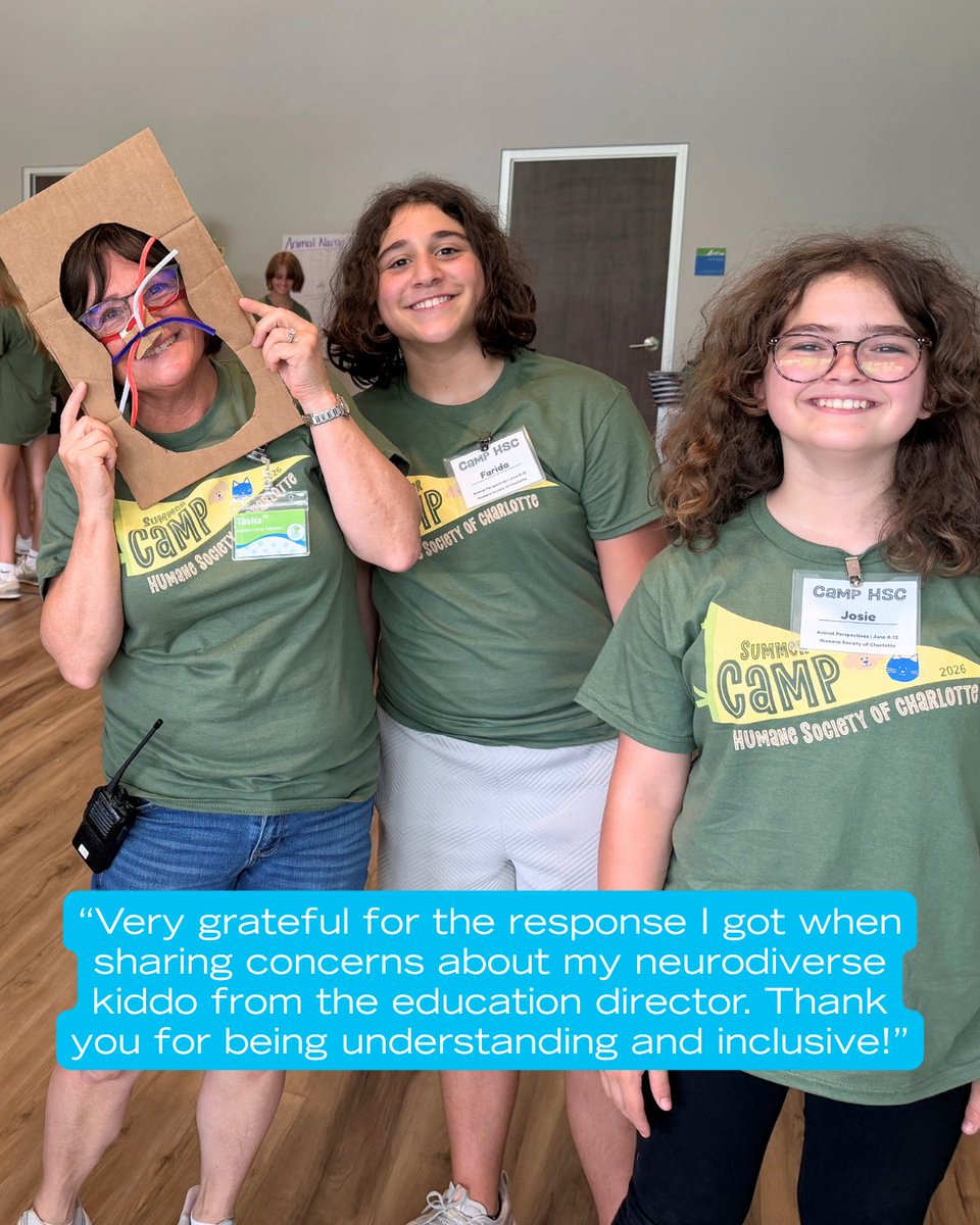 humanecharlotte's tweet photo. What a summer it has already been at HSC! 💙

We are so grateful for the campers who have filled our Animal Resource Center with curiosity, compassion, creativity, and so much love for animals.

And the fun is not over yet! Learn more: https://t.co/pzwiBrVryB https://t.co/5iuvu90vni