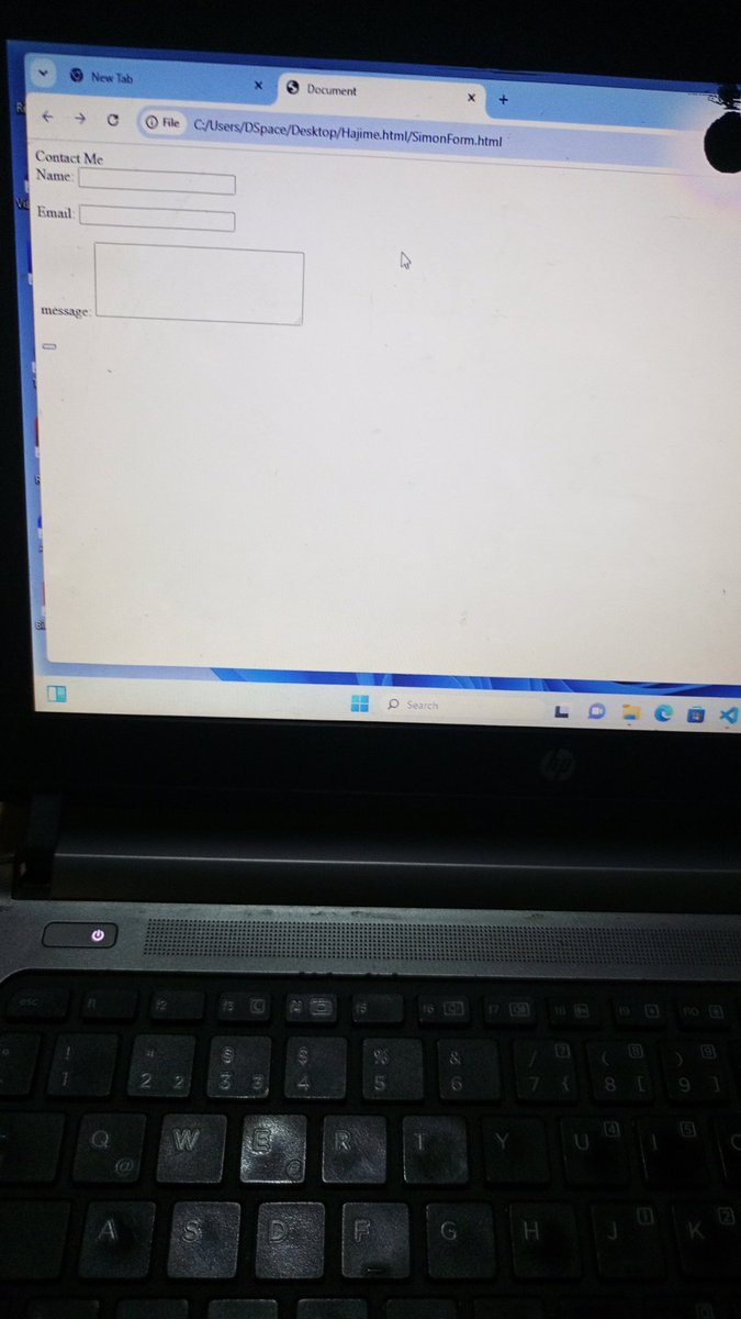 Simongr8's tweet photo. Day 20-23 of #30dayschallenge: Learned HTML Forms in class, built a "Contact Me" form, and compared Google Forms vs custom HTML.  
Key takeaways: `action` + `method` matter,  security, and `<label>` = accessibility.  

#TSacademy #30dayschallenge #Softwaredwbelopment https://t.co/Dj8zxPoFgM