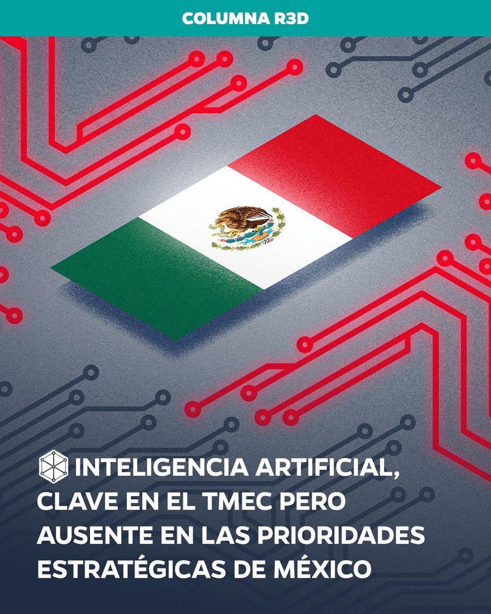 R3Dmx's tweet photo. COLUMNA R3D | Si México no asume esta discusión con una visión estratégica, corre el riesgo de adoptar normas que vayan en contra de su autonomía en materia tecnológica.

Lee la columna de nuestra directora Paulina Gutiérrez.
https://t.co/CY44cS9o4W https://t.co/X8PFHR9sd3