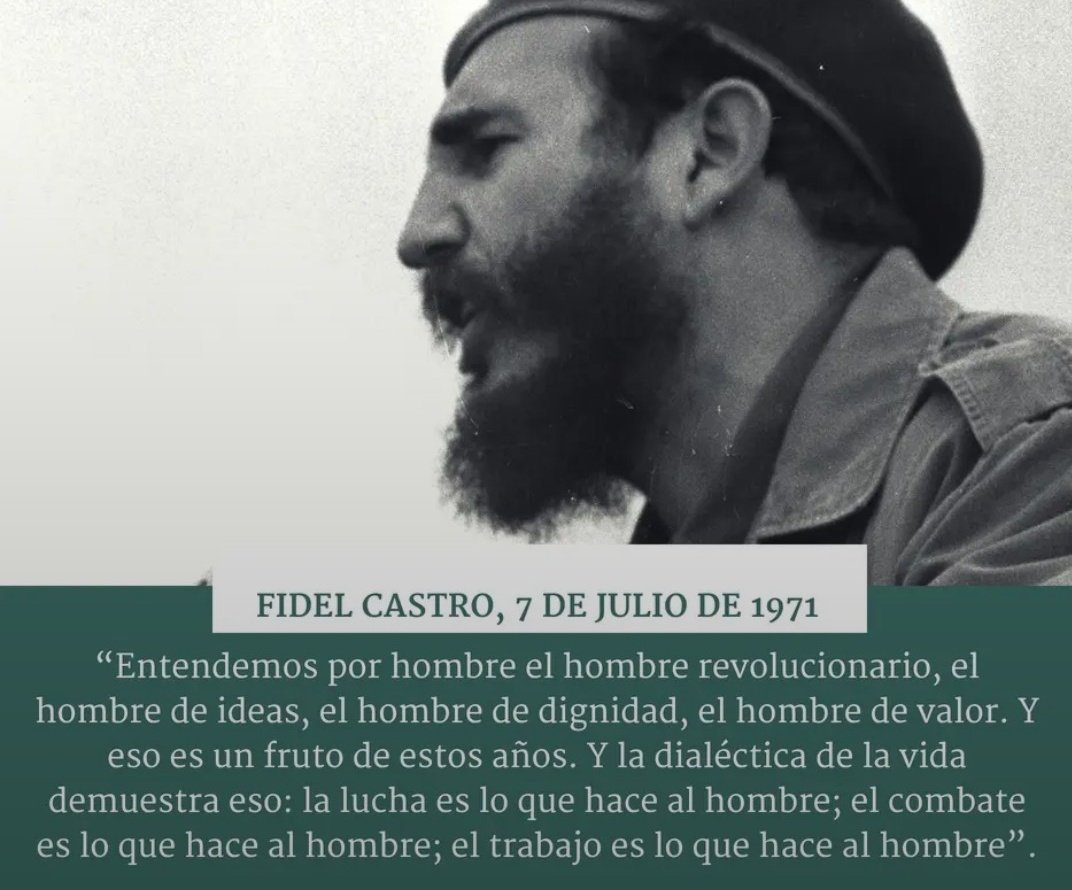 Katsuki130423's tweet photo. 🇨🇺| De Fidel, su inagotable legado 

🗣️ “Entendemos por hombre el hombre revolucionario, el hombre de ideas, el hombre de dignidad, el hombre de valor. Y eso es un fruto de estos años.”

🎙️Discurso del 7 de julio de 1961

#100AñosConFidel #CubaVencerá https://t.co/EZcxploEVy