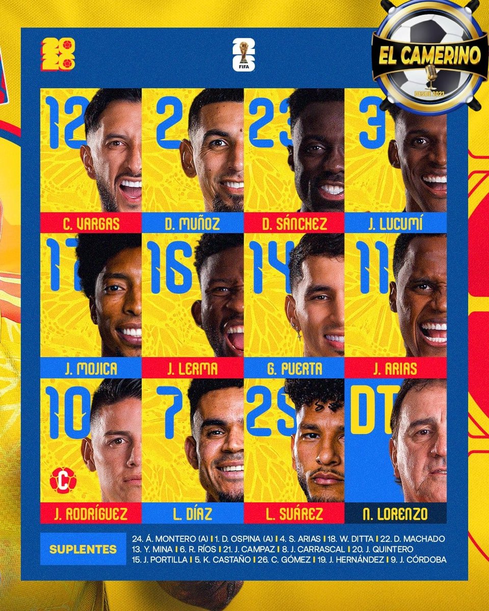 elcamerino_9's tweet photo. Titular en el duelo por #octavos en el #Munidal2026 desde el #EstadioBCPlaceVancouver Colombia Vs Suiza . @FCFSeleccionCol @swissnatimen #SeleccionSuiza para @elcamerino_9 @elcapo711 https://t.co/BbCBEXqQUX