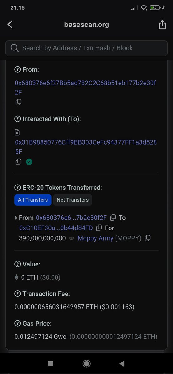 ArmyMoppy's tweet photo. @AliSos489356 Tokens $MOPPY sent 🚀 https://t.co/cUQ4ckEV6X