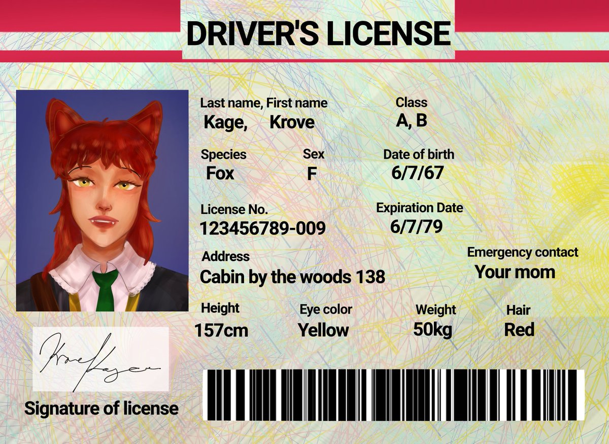 Raschumin1's tweet photo. @Ashe_scribbles Helloo!! I have this new YCH comms service which is the drivers license YCH I made!! Service info in  https://t.co/1nSc3M55Tj 
Thank youu https://t.co/yJDuhkatv8