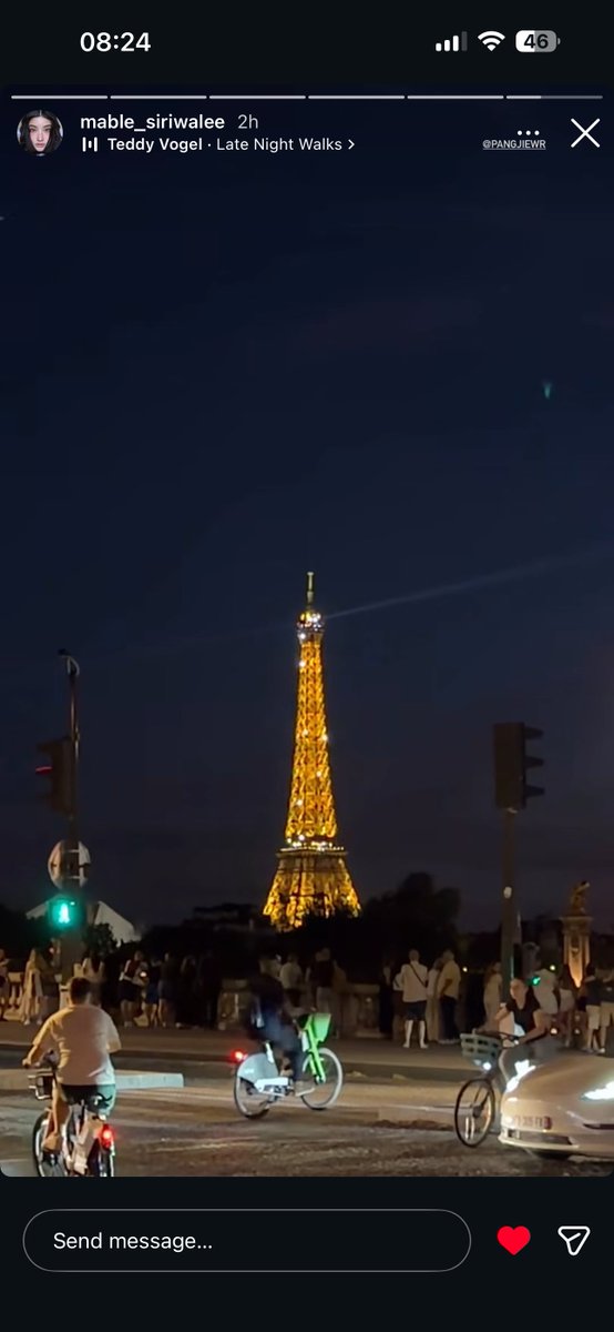 jieewv's tweet photo. this like how much p’ble miss her girl 🥹 this is so sweet. how much she wants her to be there too watching the Eiffel tower together oh i’m not crying yall 

#blejie #mable_siriwalee #pangjiewr https://t.co/2UPnLbqvSX
