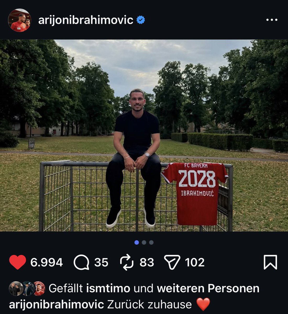 Official_Benji_'s tweet photo. Arijon Ibrahimovic in Instagram:

„Back Home.“❤️ https://t.co/naDdrFb1Y1