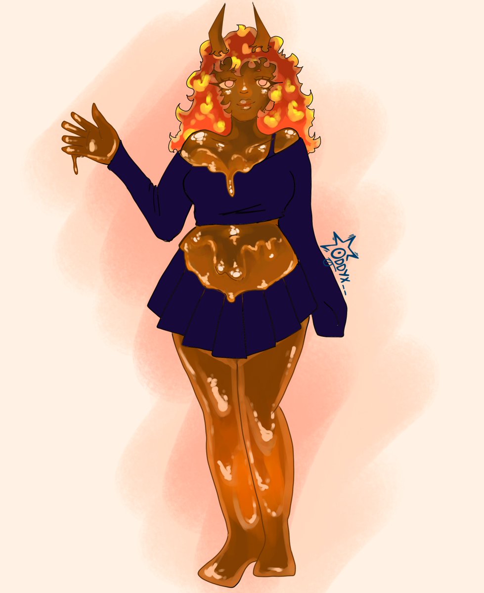 Oddyx__'s tweet photo. Frases que magma sí dijo: ”Amo las chicas slime”
y pues aquí vino Oddyx a convertir a Magma girl en slime owo
.
#MagmaBoiFanart https://t.co/x568QPiCVf
