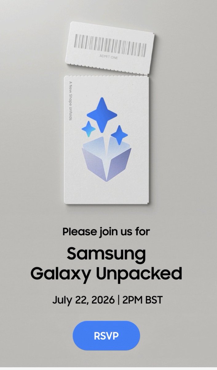 superscientific's tweet photo. July 22nd @SamsungMobile @SamsungMobileUS 👀👀👀👀
What foldable are you most excited for? https://t.co/7Lx0IMczxW