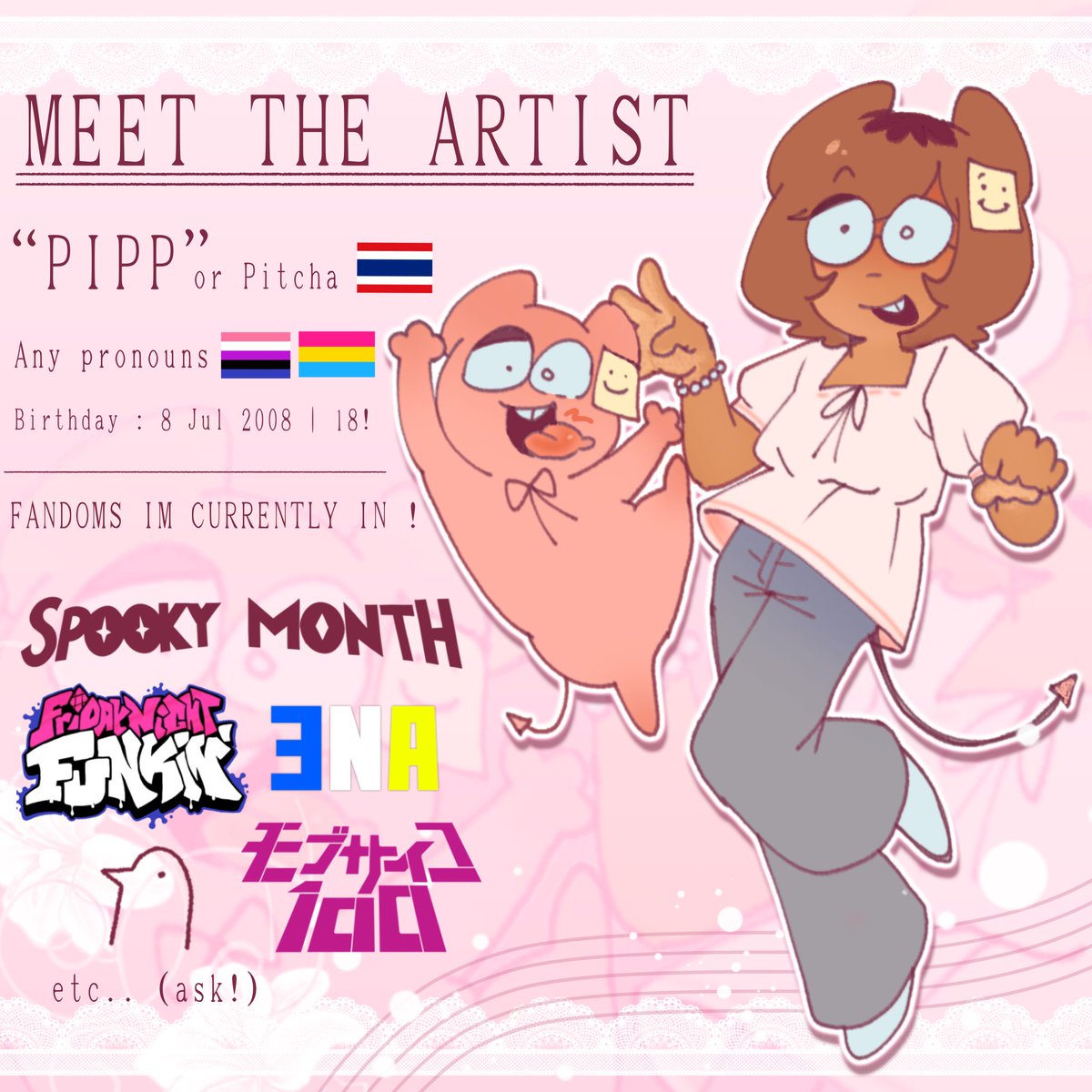 pipptimestwo's tweet photo. ꩜ ⋆ ˚｡⋆୨୧˚ MEET THE ARTIST

!! 2026 https://t.co/Q1MbCzyJ5b