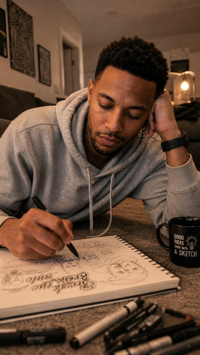 yusuf_9910's tweet photo. Break the rules. Break the mold. Break time. ✍️ Pouring ideas onto the page.
#Lettering #SketchSession #ArtistAtWork #HoodieSeason https://t.co/n2s2vyT04V