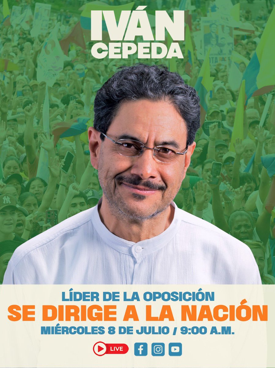 IvanCepedaCast's tweet photo. MAÑANA A LAS 9:00 AM DIRIGIRÉ UN MENSAJE A LA NACION: https://t.co/3CBKPCChWz