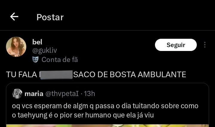 mictata7's tweet photo. 🚨 Denúnciem essa conta anti do 🐯🐻. Ela já fez vários posts atacando e falando mal dele. Além disso, se vocês olharem o perfil, vão ver que ela também postou um vídeo onde aparece algumas "armys" que curtiram um dos posts dela. Aproveitem para bloquear as contas também.

📎:  https://t.co/6r4oa2EtE9