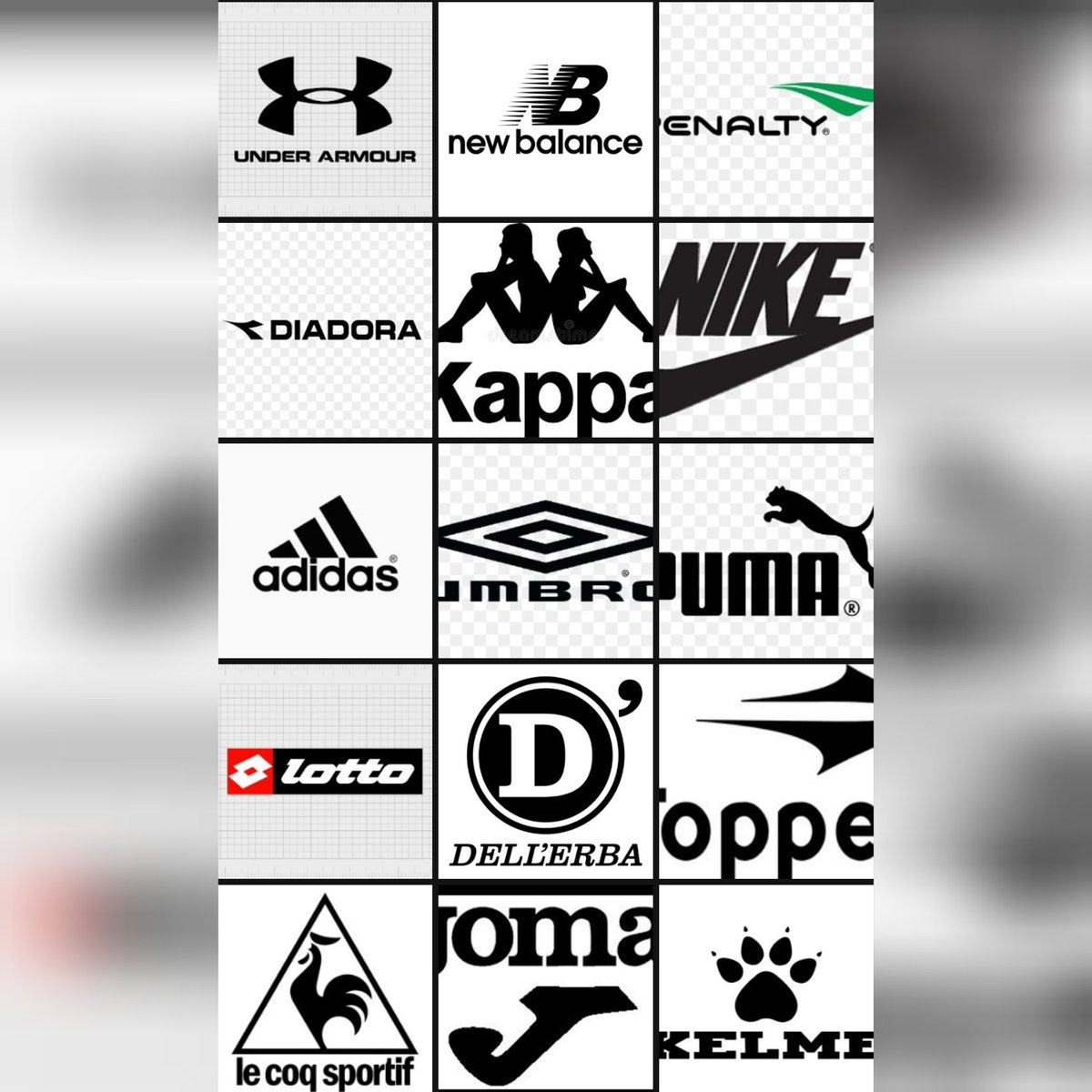 AlexPontaGross1's tweet photo. #CopaDoMundo
As 15 principais marcas:
material esportivo:
#futebol #CopaNaCazéTV
1. #Adidas
2. #Nike
3. #Puma
4. #Umbro
5. #Diadora
6. #Kappa
7. #Lotto
8. #Joma
9. #LeCoqSportif
10. #Kelme
11. #Penalty
12. #Topper
13. #NewBalance
14. #UnderArmor
15. #Dellerba
😁😅
#CopaNoSBT https://t.co/ounlkOs9SS