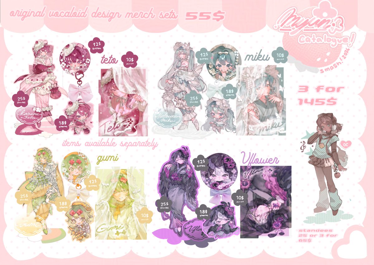 Myun_art's tweet photo. Catalogue!! Kept forgetting to post it here
#smashcon2026 https://t.co/ARK1m9Ne7L