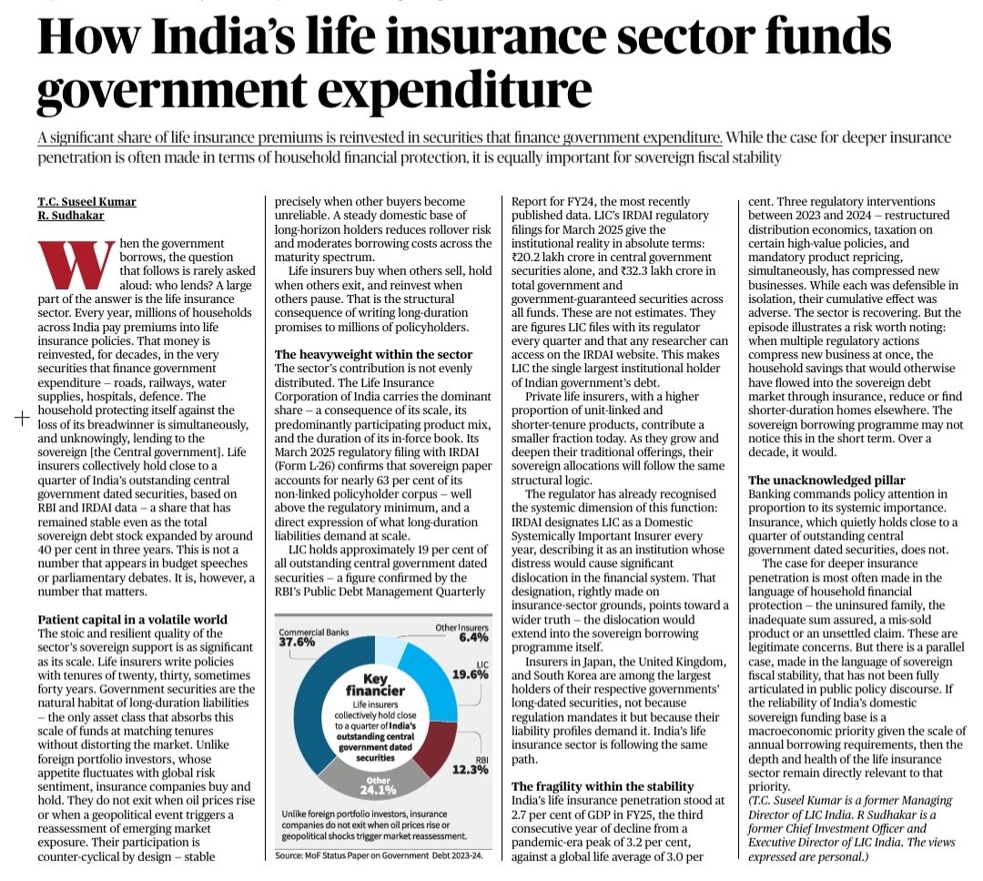 free_upsc's tweet photo. How India' s Life Insurance Sector Funds Government Expenditure https://t.co/FY375pts91