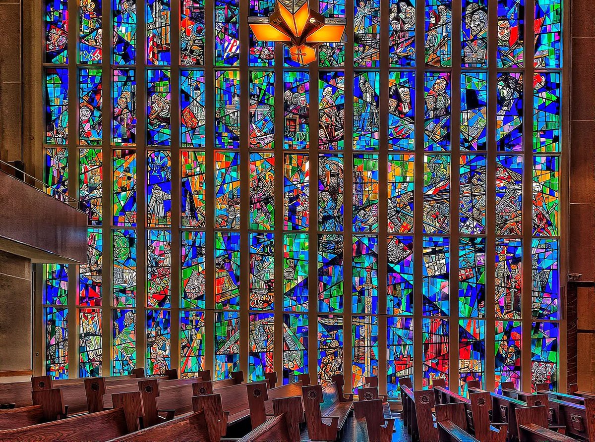 Mrstanleycup's tweet photo. A wall of stained glass in a Polish church in Doylestown! https://t.co/V10G0Yc2YR