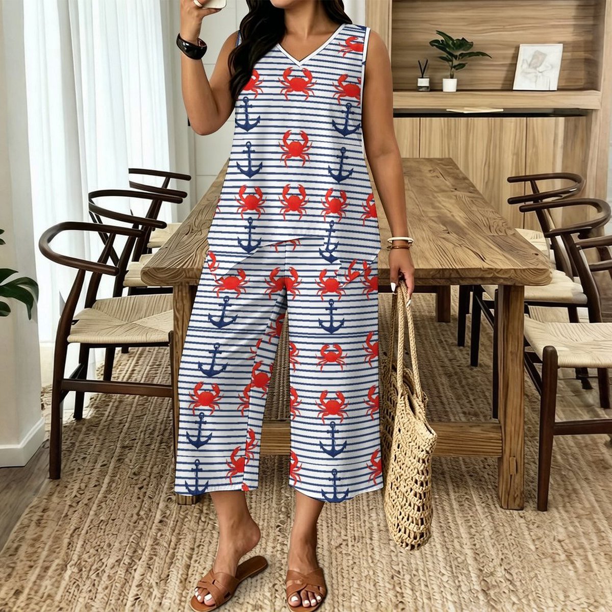 BigFootShirtOR's tweet photo. Anchors & Crabs Pattern Sleeveless Top & Cropped Wide-Leg Pants Set Sizes: S, M, L, XL, 2XL, 3XL, 4XL, 5XL $29.99 Free Shipping
https://t.co/65Uxg92Lne #womenfashionstyle #womensfashion #summerfashion #FashionFinds #onlineshopping #onlinedeals https://t.co/coHqdHyG4l