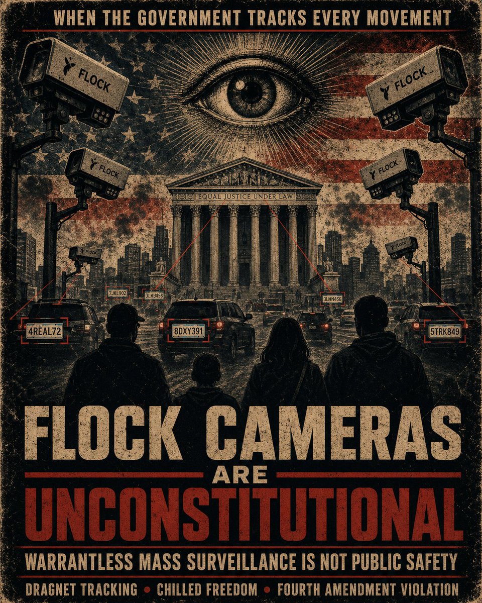 LilOrwell1984's tweet photo. Rep. Perry is saying what local officials need to hear clearly:
#StopTheFlock Warrantless vehicle and people tracking is not public safety.
Flock cameras turn innocent citizens into searchable data and normalize dragnet surveillance under the cover of “safety.”
We are not asking.
We the People demand these cameras be removed with prejudice.
@therealDeFlock @RepScottPerry @GrapevineTXCity @GrapevinePolice @TarrantCountyTX @tarrantcountyso @KrauseforTexas @RepBethVanDuyne @TXAG @TxDPS @MikeBenzCyber @TuckerCarlson