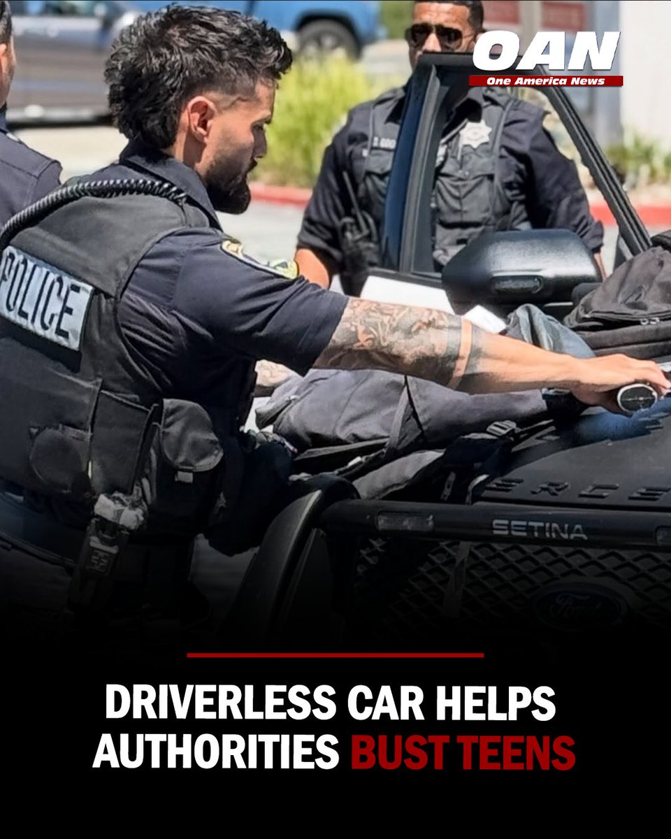 OANN's tweet photo. San Mateo Police Department says two 15-year-olds were detained after a Waymo driverless vehicle alerted officers to reports of underage drinking and teens allegedly shooting Orbeez pellets from the vehicle.

Police safely stopped the car and removed both teens from the vehicle.

Watch OAN on OAN Live for updates.