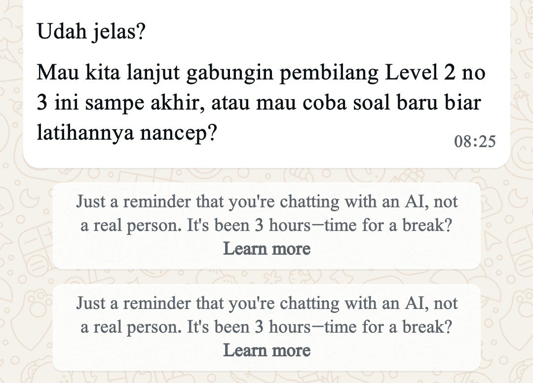 etherayell's tweet photo. (8/7/2026) 𑣿.
math in the morning, i had AI explain everything again and give me similar questions just to make sure i didn't miss anything. terus tiba tiba dapet reminder gini, lol. have a wonderful day, everyone! https://t.co/Fani6oDzvu