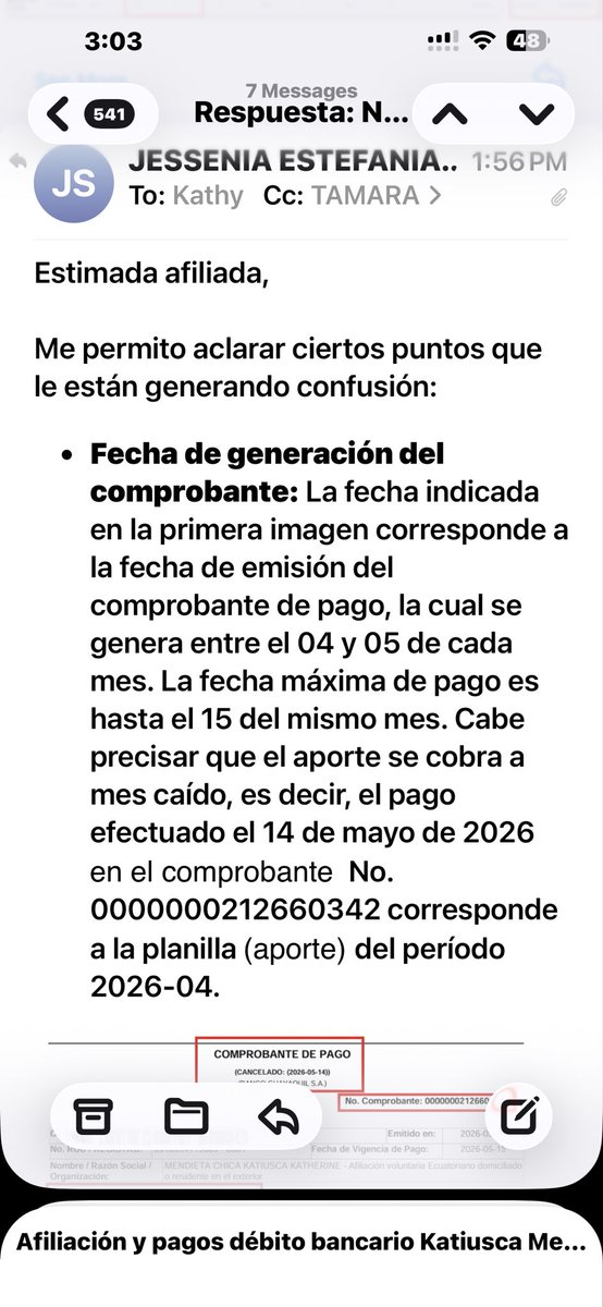 katikatemch's tweet photo. @IESSec Estimados su personal dice que ustedes generan el comprobante los primeros días y la fecha de cobro es a mediados de mes pero que corresponde al mes anterior … ESO NO ES ASÍ , adjunto mis planillas de cuando empecé con afiliación voluntaria junio 2024- 2025 -2026 estoy molesta https://t.co/k2tLvl3lyJ