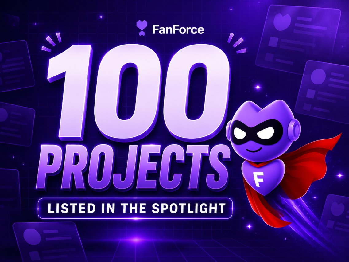 myfanforce's tweet photo. Surreal moment for FanForce 💜

We just listed our 100th project on Spotlight 🎉

From solo devs with a big idea to teams that have raised multi-millions they all share one thing: founders who have pledged to give back to their early supporters.

Building great things takes time. Step by step. No shortcuts.

We're blown away by what FanForce has become and we're just getting started. Can't wait to show you what's next 👀