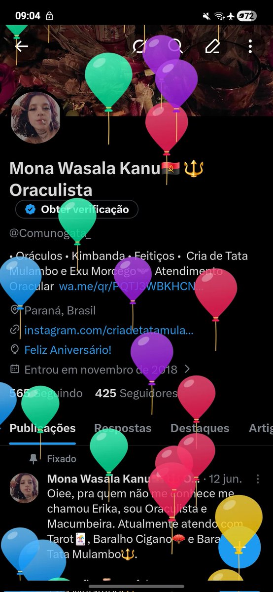 Comunogata_'s tweet photo. Que exu me torne cada vez mais próspera!
24 voltas ao sol https://t.co/2hAZlTT53c