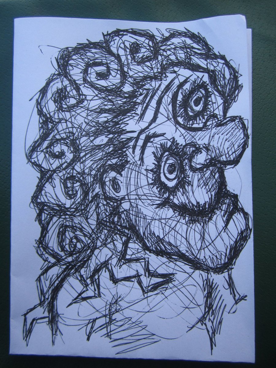 RomanSkvRybisk's tweet photo. Бабка Ёшка. \ My drawing.
Нарисовано 03 06 2026 , гелевой ручкой на сложенном в четверо листе А4.
Рисунок обрисован из случайных каракулей.
https://t.co/zcIymoJg6y  #art #creativity #ru #drawing #sketch #cartoon #portrait #humor #illustration
#арт #рисунок #рисование #портрет https://t.co/BA7jl0E7GX