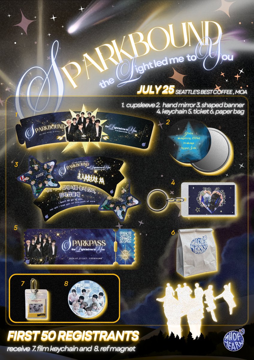 ahofyearn's tweet photo. 𝐒𝐏𝐀𝐑𝐊𝐁𝐎𝐔𝐍𝐃 | #cseyearn

KITS REVEAL ᯓ✦
a glimpse of where the stars lead us✧˖

🌠 Seattle’s Best Coffee, SM Mall of Asia
🔭 July 25-26, 2026
🎇 11:00 AM - 2:00 PM

registration is still ongoing⋆｡
𝒥ul 25: https://t.co/rcLIrhECiM
𝒥ul 26: https://t.co/df0ChyITEm

#ahof #sparkbound