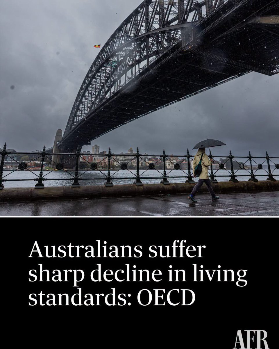 GreenTyler27's tweet photo. This is no longer just political rhetoric. Australia’s declining living standards are now being recognised well beyond partisan politics. Economists, business groups and now OECD analysis are all pointing to the same reality: Australians are going backwards while many comparable countries have moved forwards.

Families don’t need another patronising speech from Anthony or Jimbo telling them everything is fine. They know it isn’t every time they pay the mortgage, the power bill, the grocery bill or an insurance premium.

The Australian Government needs to ultimately be judged on its produced outcomes. If living standards are falling, housing is becoming less affordable, debt continues to rise and productivity remains weak, Australians are quite entitled to ask whether the current policy settings are working? Australia know that we can do better. It starts with restoring economic growth, improving productivity, delivering affordable energy, building more homes and putting Australians’ living standards back at the centre of public policy. For that to occur Labor must be removed from government.