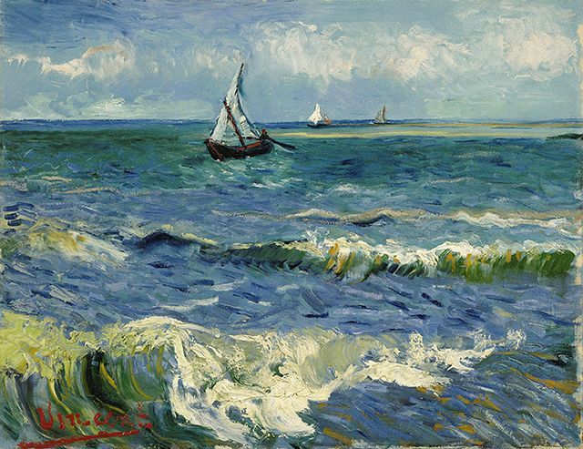 bijutsufan's tweet photo. フィンセント・ファン・ゴッホ『サント＝マリーの海の風景』1888年 ゴッホ美術館 https://t.co/0yyke9SBKJ