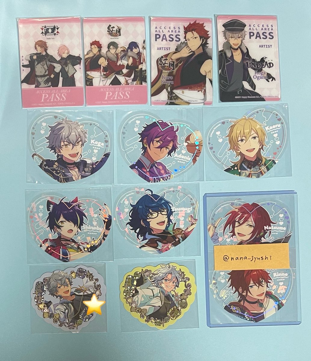 nana_jyushi's tweet photo. 【交換】あんスタ ぴくりあ premium プチプリ ドリームライブくじ

譲：画像1枚目参照

求： 画像2.3枚目
　　ぴくりあpremium vol.1夏目、vol.2燐音 各1
　　ドリライくじ　C賞 夏目、Switch 各1

異種同士交換.⭐️以外こちらからの複数提供◎
郵送交換希望です。
お気軽にお声掛けください🙇🏻‍♀️ https://t.co/UQo3qsUpNN