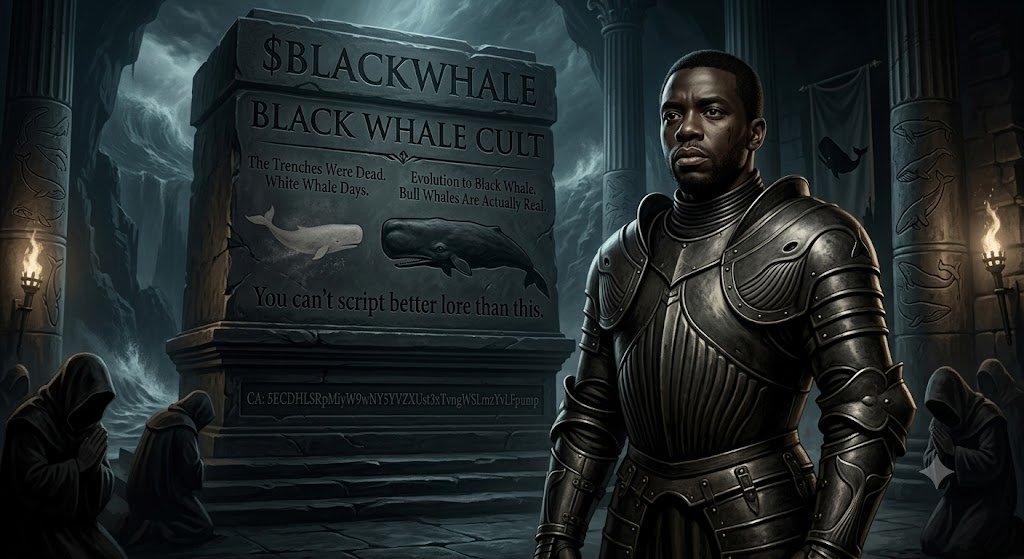 rippernate's tweet photo. The trenches were dead.

Then @blknoiz06 showed up.

Biggest runner since the White Whale days.

Now it's evolving...

White Whale ➜ Black Whale.

Bull whales are actually real.

You can't script better lore than this.

🐋 $BLACKWHALE

CA: 5ECDHLSRpMiyW9wNY5YVZXUst3xTvngWSLmzYvLFpump