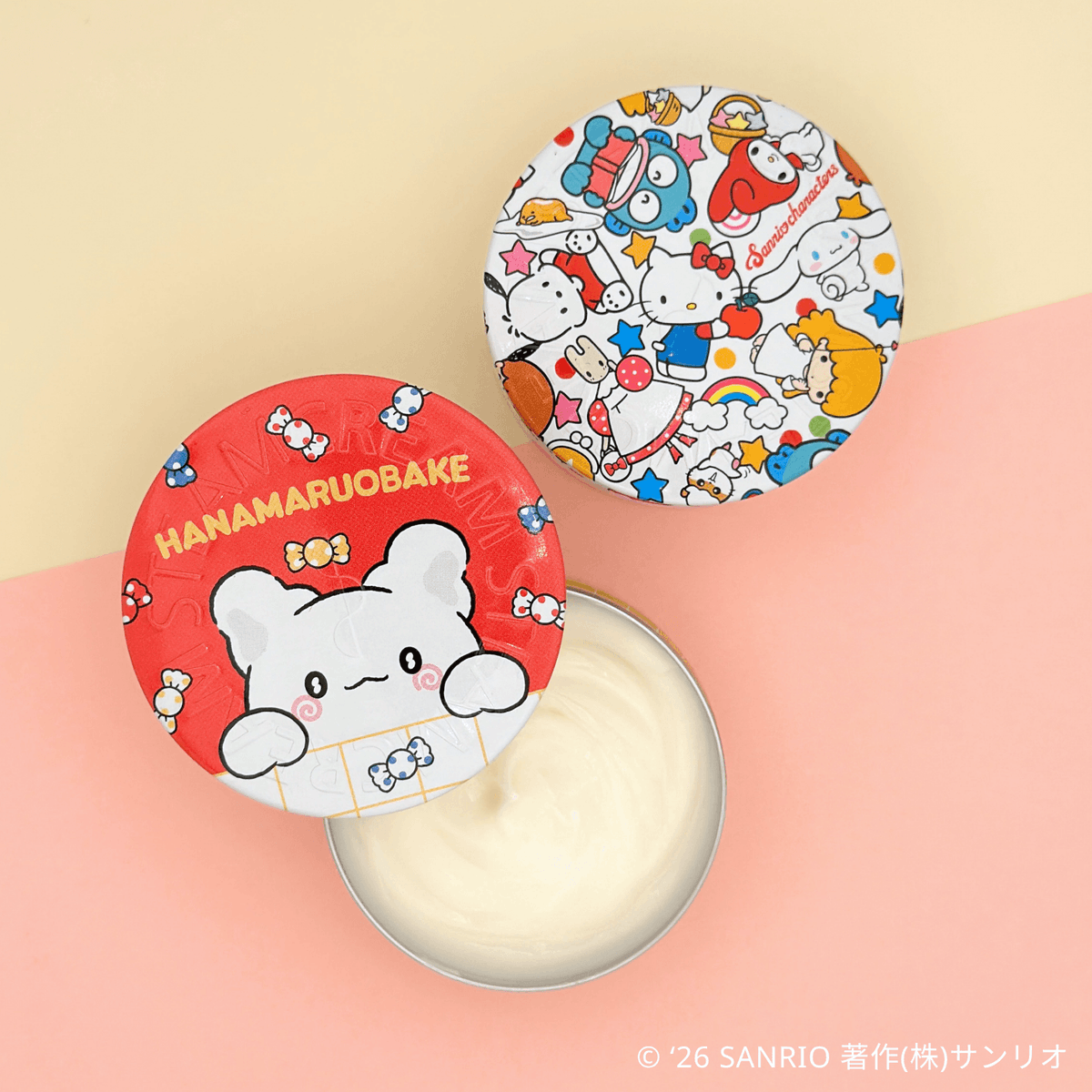 sanrio_news's tweet photo. これひとつで顔･からだ･髪もうるおう♪
全身用保湿クリーム「スチームクリーム」に、限定デザイン缶（全2種）が登場！
はなまるおばけは今回初コラボだよ☆
全国のバラエティストア、公式オンラインストアなどでGETしてね♡
https://t.co/HLHCuU7eUc https://t.co/Yk7IKwY3if
