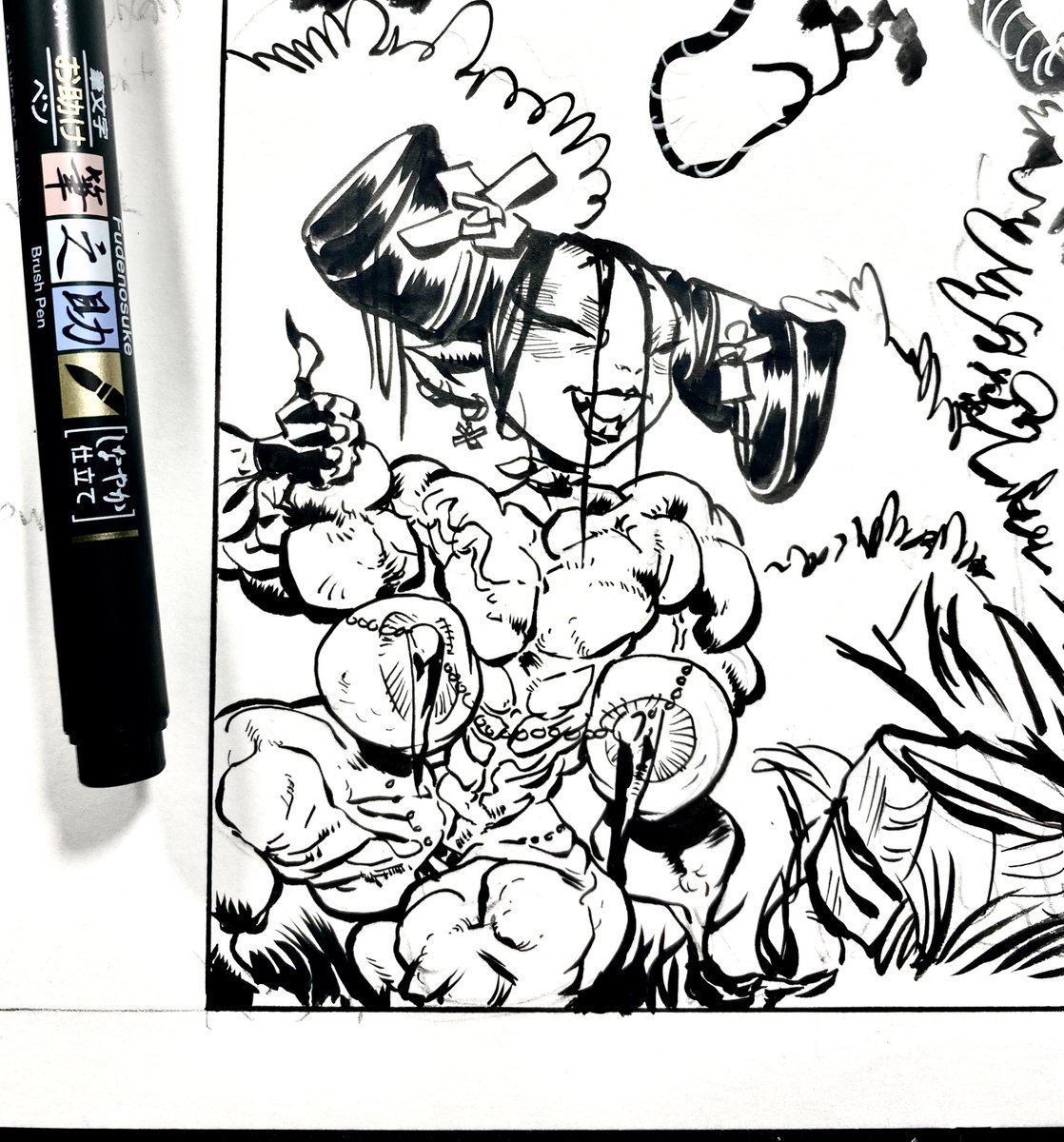AdamArcherArt's tweet photo. another inked #beela
and the best pen in the world. tombo brushpen. https://t.co/YlMPOTy6Ae