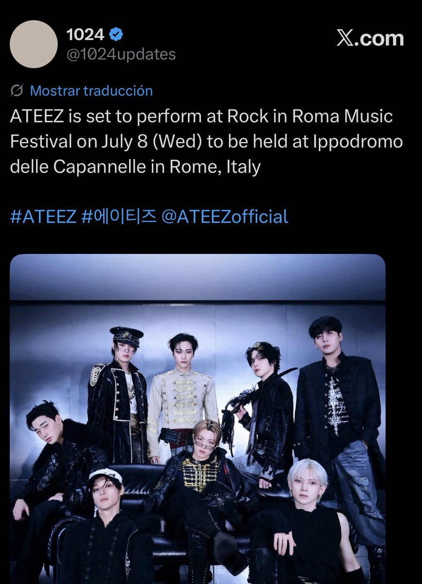 yhmngis's tweet photo. ANYWAYSSS TOMORROW ATEEZ AT ROCK IN ROME ,which probably means a new BAD live stage and more fancams and even MORE people tuning in to their greatness and no skip unique discography!! 🕺 https://t.co/fD8P41QXiv