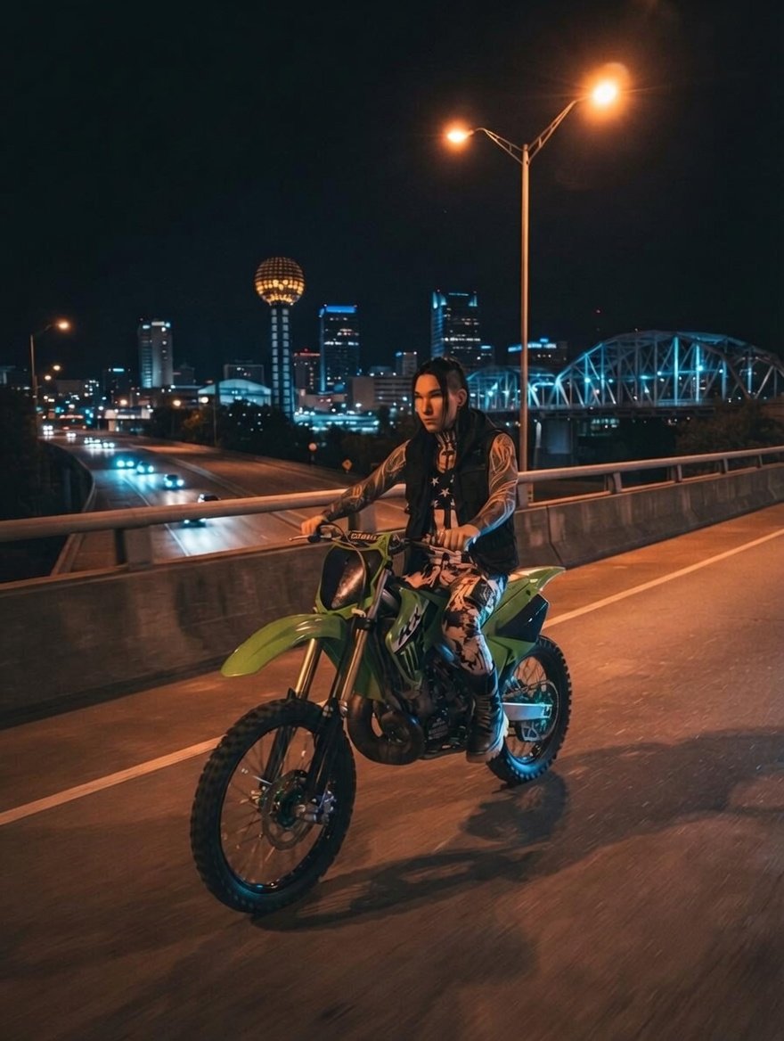 asaxcash's tweet photo. A night out in the city on the overpass!💚
Photo-shoot behind the camera Desi💓

#knoxville #knoxvilletn #overpass #motocrosslife #photoshoot https://t.co/ohR7AK4sXz