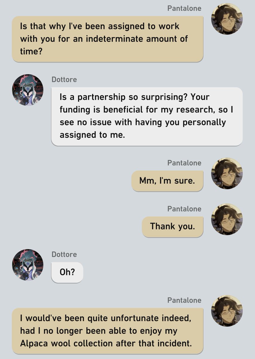 kdj_225's tweet photo. #dottolone HSR crossover where Dottore is a member of the Genius Society and Pantalone is one of the Stonehearts, and they have a not-so-secret partnership https://t.co/nbA2Wu7fuI