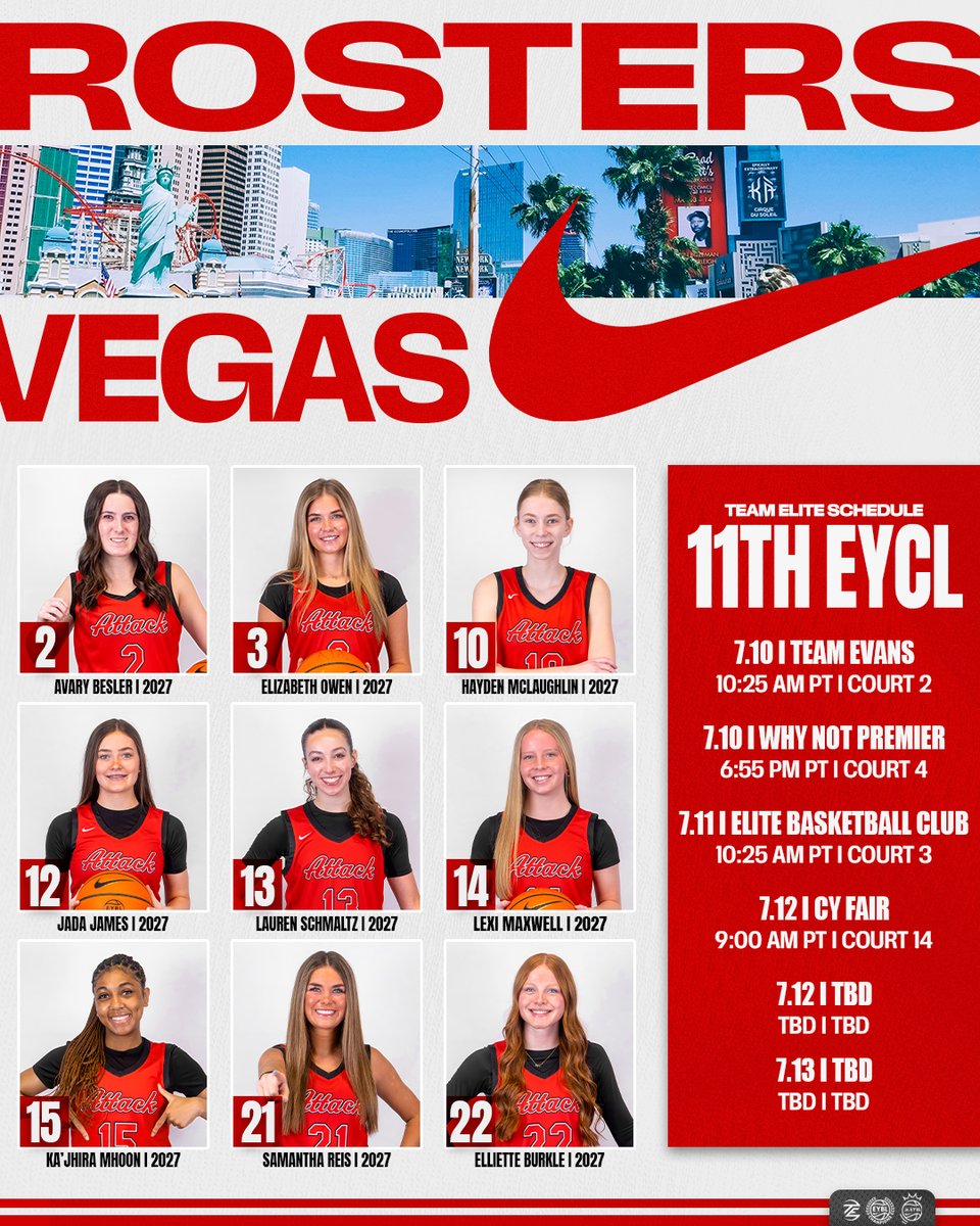 AllIowaAttack's tweet photo. 𝓙𝓤𝓛𝓨 𝓛𝓘𝓥𝓔 𝓢𝓒𝓗𝓔𝓓𝓤𝓛𝓔 🏀
Starts Friday ...  

EYBL Session III 
🗓️ July 10-13 
📍 Las Vegas, NV

#AttackFamily #2026EYBL 
#2026EYCL | #Road2Chi https://t.co/FYj982bit3