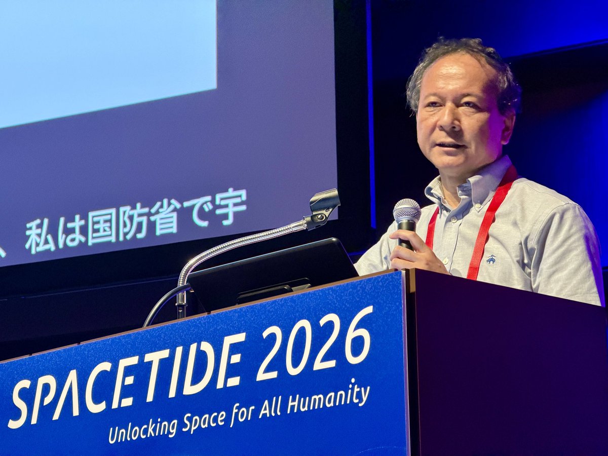 SPACEMedia_db's tweet photo. #SPACETIDE 2026は早くも3日目！

こちらは、髙橋杉雄氏による「防衛省・自衛隊の宇宙政策」と題した基調講演の様子です。

防衛省では7月1日、整備計画局参事官（宇宙担当）が新設され、一元的に宇宙関連を担当する体制が整えられました。 https://t.co/7NLtMmNlzf