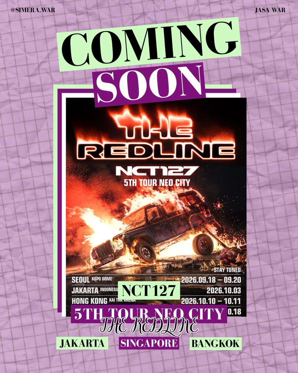 Simera_war's tweet photo. OPEN JASWAR / JASA WAR / TICKETING SERVICE 🎫

🏎️ NCT 127 5TH TOUR NEO CITY: THE REDLINE
📍 Jakarta • Singapore • Bangkok

🔐 Data pribadi &amp; self payment
💵 Fee after secured ticket only
🛡️ 100% Aman | Safe | Trusted

💌 DM for book slot

#NCT127 #TheRedline #NeoCity #SimeraWar https://t.co/8JzZhBjeFV