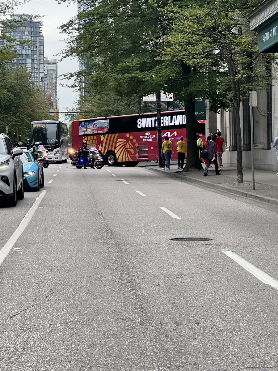 tweeetsbysteph's tweet photo. Ok Fifa is so cool because I just saw Team Switzerland on their way to the hotel after their win against Columbia https://t.co/Cp2H4g6IeE