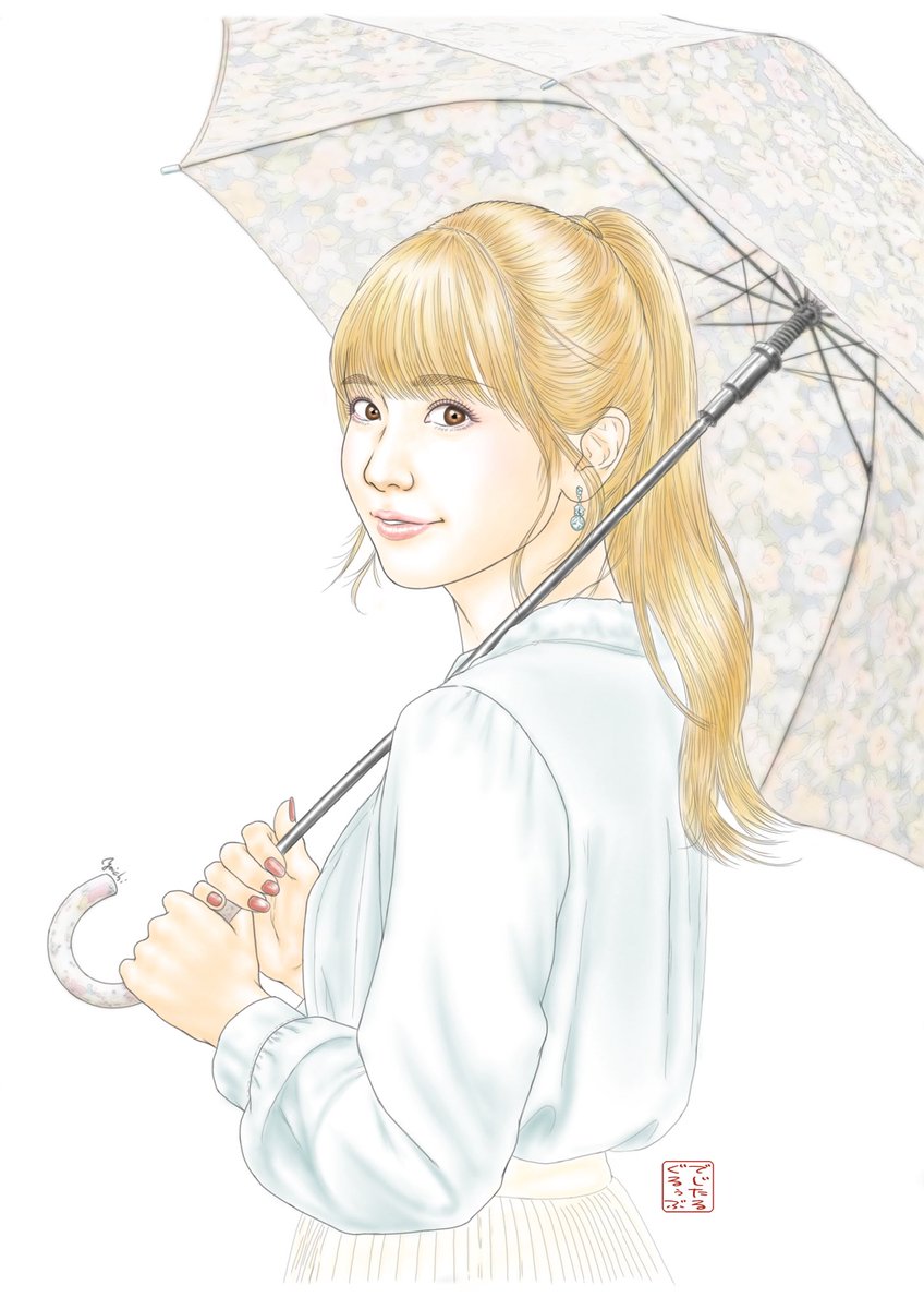 yoichi_2041's tweet photo. 今日の
〜 誰かに似ちゃった 〜

ラスト5枚目のイラストは梅雨入りに描いたこのイラスト🥰💕
お気に入りの傘と一緒だと☔️雨も楽しい✨️♬.*ﾟ

イメージモデルは、まおぴちゃんこと「仮面女子」の
#森下舞桜 さん🥰
@morishitamao 
イチ推しのアイドルさんです☺️✨️✨️💕
ライブ見に行きた〜い 😆👍 https://t.co/pjYU0jFcCw