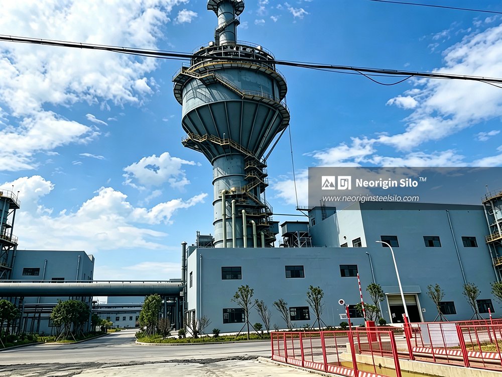 neorigin_silo's tweet photo. 🏗️ Calcination plant tracking.

Neorigin carbon steel &amp; galvanized spiral silos support petroleum coke, calcined coke and fire water storage.

⚙️ Spiral rolling structure improves silo tightness alongside flue gas treatment facilities.
🌐 https://t.co/i8iQLBv6KK

#SpiralSilo https://t.co/6p4ziajJJw