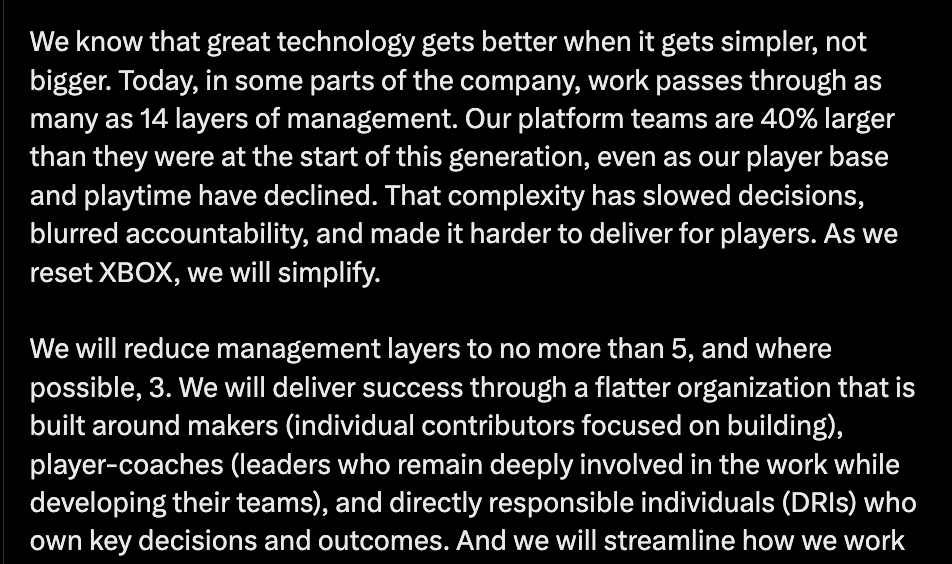 leiffoged's tweet photo. Lots VPs and directors have been cut in every major tech layoff in the past few years.

Asha's original post even made this clear. 14 (!!!!) layers of management in some cases. Now max of 5 and a target of 3.

You can't accomplish this without axing some VPs.