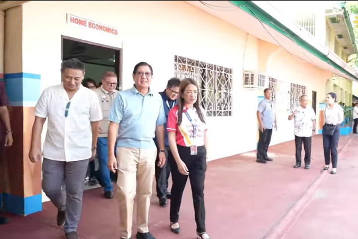 gmanews's tweet photo. LOOK: President Ferdinand "Bongbong" Marcos Jr. graces the 2026 National Kick-Off of the School-Based Feeding Program and Milk Feeding activity in Pulilan Central School today, July 8, 2026.

Courtesy: RTVM

Visit https://t.co/T4xNFFr7iQ for more updates. https://t.co/shPUZvHsxQ