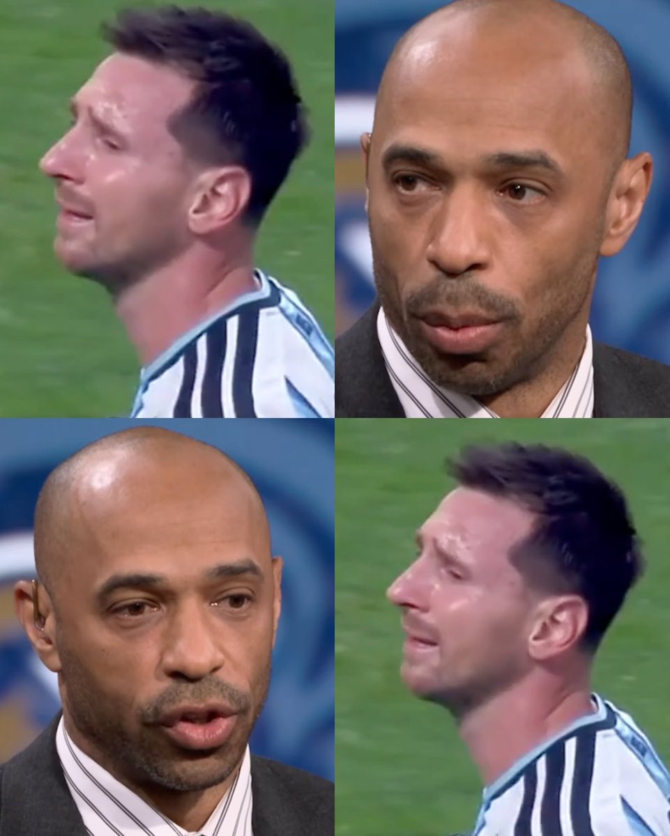 InvictosSomos's tweet photo. Lean esto, por favor. Lean el TREMENDO DISCURSO de Thierry Henry después de la última hazaña mundialista de Lionel Messi. El gran Tití se emocionó muchísimo al ver lo que Lio está haciendo a sus 39 años de edad y no pudo evitar recordar la época en la que le tocó coincidir con él en el FC Barcelona.

— THIERRY HENRY (Fox Sports): "Primero que nada, véanlo llorar. Vean lo que significa esto para él y para su equipo. Hoy nos recordó que es humano porque ha fallado algunos penales, ha fallado 4 de 8 penales (en Copas del Mundo). Y después (con su gol, asistencia y liderazgo) otra vez nos recordó que no es humano. Yo jugué con él. Y lo que pasa con Leo es que no debes despertar a la bestia. Eso pasó hoy".

"Yo lo he visto de cerca en entrenamientos. En los entrenamientos, hay ocasiones en las que uno de los entrenadores no quiere pitar faltas. Una vez, Leo estaba reclamando una falta y el entrenador le dijo que no se quejara porque eso podía pasar un partido. Después de eso lo volteas a ver los ojos y te das cuenta que algo cambió. Luego fue por la pelota -yo estaba ahí, yo lo vi- y marcó 3 goles seguidos. Te quitaba la pelota, marcaba. Te quitaba la pelota, marcaba otra vez. Te quitaba la pelota, gol. Y se volteó para decirle al entrenador: 'La próxima vez, marca la falta'. Y todos nosotros le dijimos: 'Sí, la próxima vez pita la falta'. Porque simplemente es imparable. Cuando él entra en esa versión, es muy difícil pararlo".

"No siempre le funciona, pero este chico, cuando su equipo lo necesita, eleva su nivel de juego. Este chico jugó 120 minutos el otro día (ante Cabo Verde) y, ahora, tomó la pelota y comenzó a regatear para intentar cambiar al partido".

"Viéndolo en la pantalla, solo recuerdo haber jugado con él. Jugué con Zizou, con Ronaldinho y con otros grandes jugadores, pero con él, y no me avergüenza decirlo, había veces que marcaba goles, yo estaba en la cancha y me tomaba 1-2 segundos para después decir WOW. Y me decía a mí mismo: ‘Recuerda que estás jugando, vuelve al partido’. Era algo que no me sucedía mucho, pero él es único en su clase. Y yo tuve la oportunidad de jugar con él durante 3 años. WOW".

"Esto es algo como de Hollywood. Es casi como un guion de una película que piensas que nunca pasaría en la vida real. Te pones a pensar: ‘No, el director se fue muy lejos esta vez’. Pero Messi escribe la historia con sus pies. Es irreal".

Solo Lionel Messi puede generarle esto a uno de los mejores delanteros de todos los tiempos. Solo Lionel Messi puede ser tan respetado, elogiado y admirado por otros genios del juego. 

EL GOAT ES UNO SOLO Y TODOS SABEMOS QUIÉN ES.