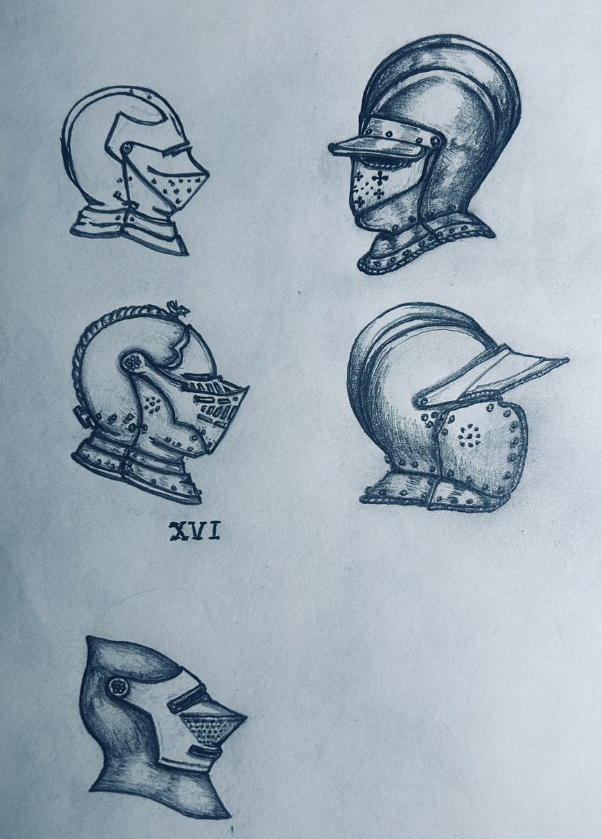 Argonaut1535's tweet photo. ✏️Helmet Sketches .7mm Pencil #draw #medieval #renaissance #art https://t.co/TDEBAwsSRn